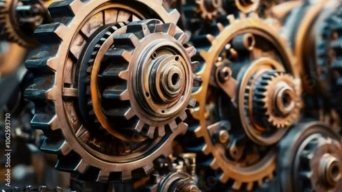 Wallpaper Mural rotating machine gears Torontodigital.ca