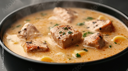 Creamy Chicken Noodle Soup with Herbs and Vegetables