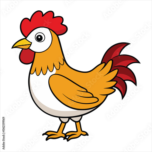 chicken vector on white background