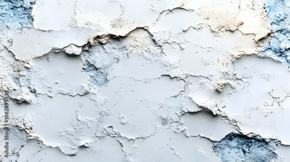 Obraz premium Cracked White Wall Texture - Abstract Background