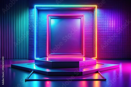 Neon Glow Stage | Trendy Abstract Background for Product Display