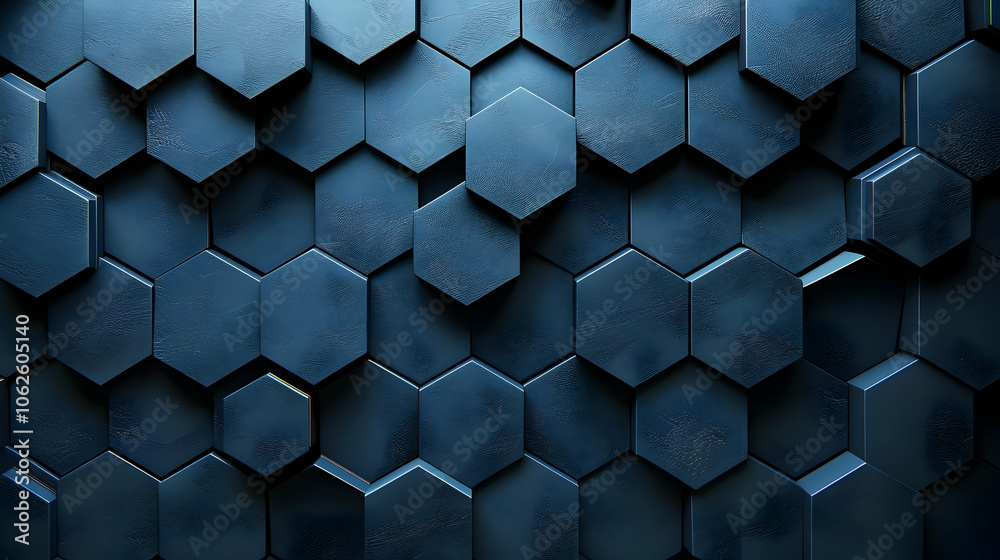 Abstract Geometric Hexagon Pattern - Dark Blue Background Animation Abstract Geometric Hexagon Pattern - Dark Blue Background Animation