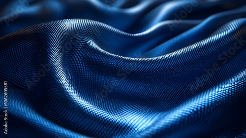 Abstract 3D Blue Wavy Background