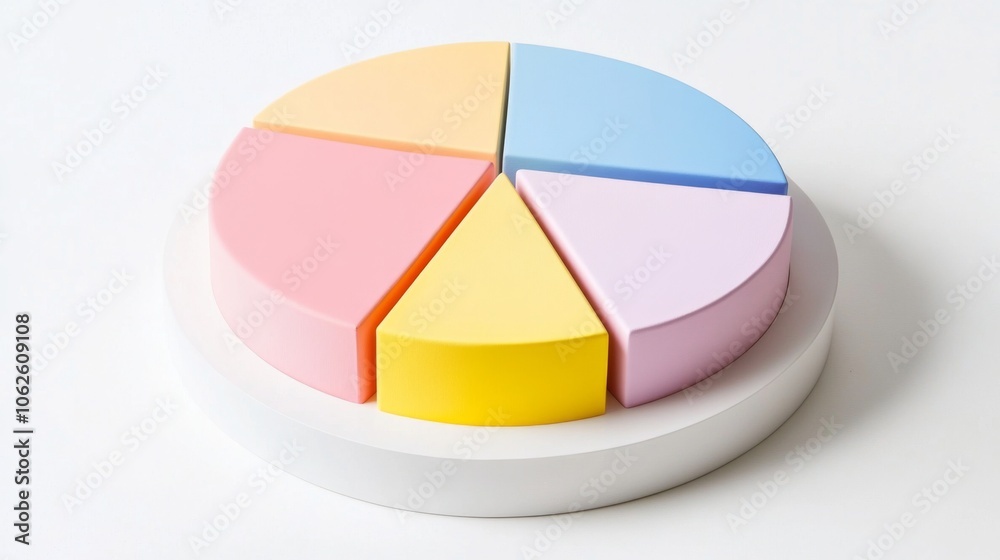 Obraz premium Colorful 3D Segmented Pie Chart Design
