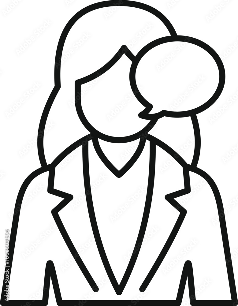 Obraz premium Businesswoman expressing her thoughts and ideas, engaging in professional communication within corporate environment