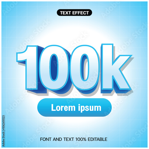 100k celebration font effect