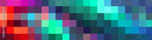 colorful pixellate rainbow colors pixels grid mosaic pattern palette abstract background banner