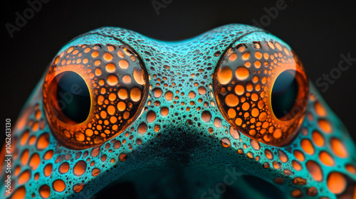 Vibrant Abstract Frog Eyes Close-Up