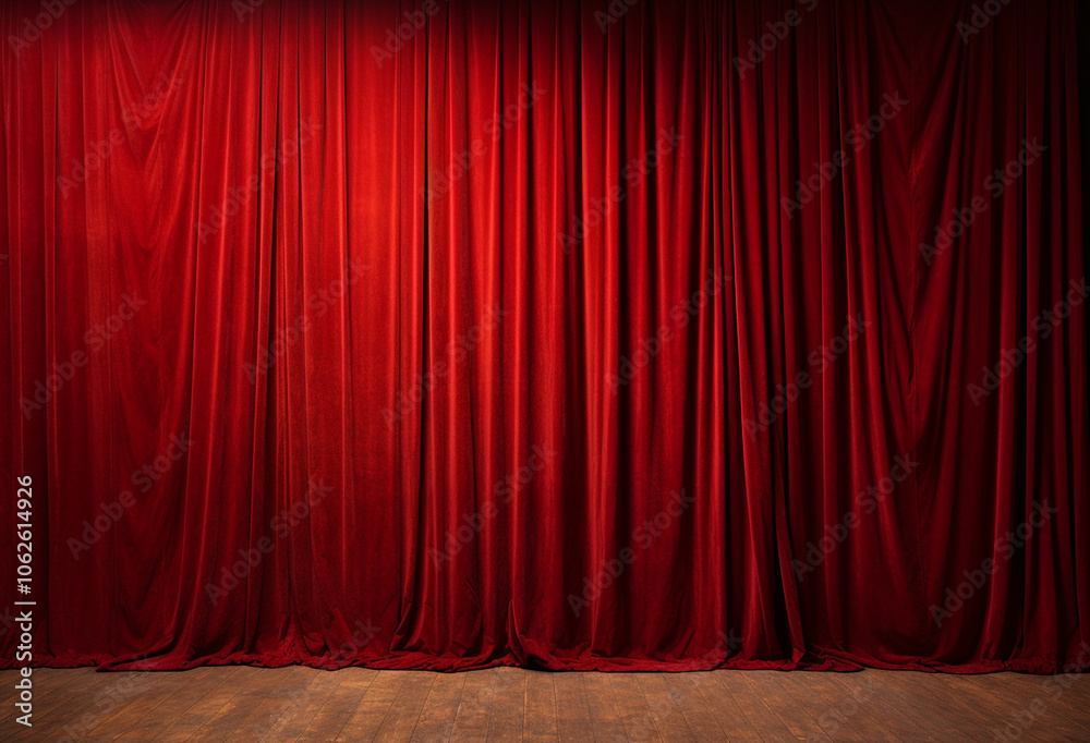 Fototapeta premium Red velvet curtain backdrop
