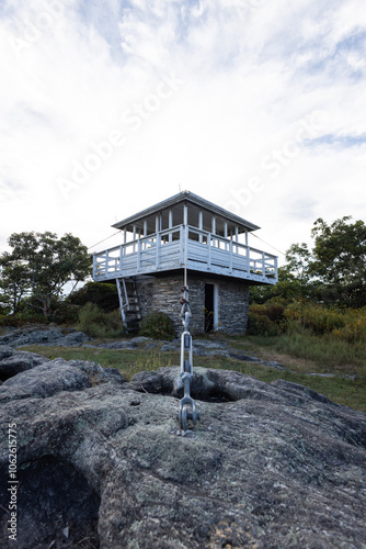 The Historic Yellow Mountain Fire Tower in the Nantahala National Forest of North Carolina