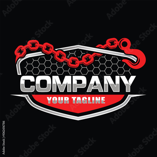 Towing and Repair Logo Design Template. Towing Car Mechanic Logo Business.