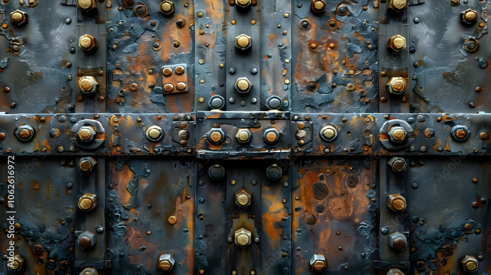 Rusty Metal Texture with Bolts Background Rusty Metal Texture with Bolts Background
