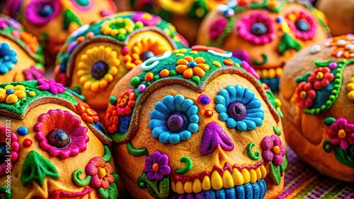 Vibrant Sugar Skull Bread for Festive Celebrations