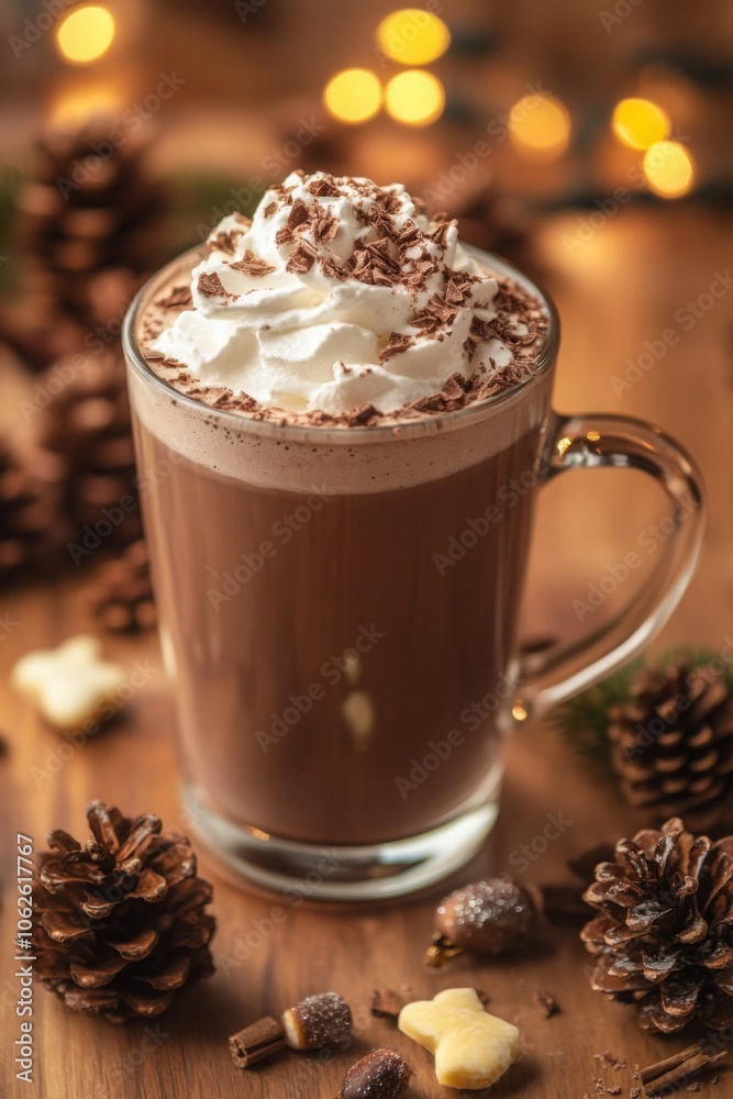 Creamy Hot Chocolate with Whipped Topping and Garnish Creamy Hot Chocolate with Whipped Topping and Garnish