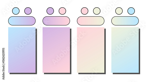 Set of vector gradient background. Cover set design with Baby Blue, Lilac, Rose Quartz, Cream color. Beautiful abstract gradient for covers, wallpapers, branding, business cards. Vector illustration