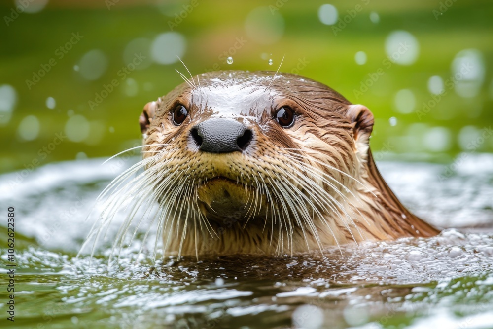 Otter Swimming Gracefully in Clear Water Otter Swimming Gracefully in Clear Water