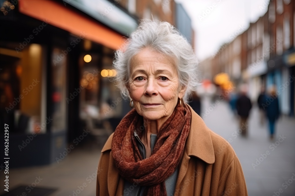 Portrait of an elderly woman on the street in London, UK Portrait of an elderly woman on the street in London, UK