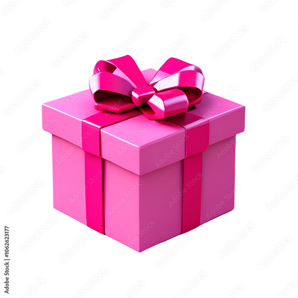 Obraz premium pink gift box with ribbon