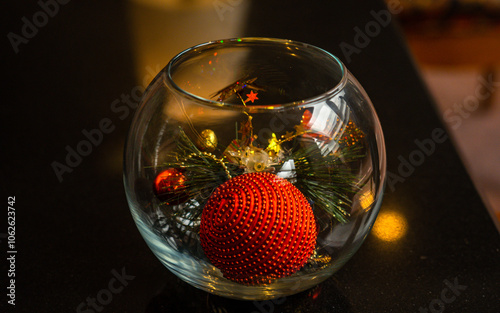 christmas decoration with ornaments photo