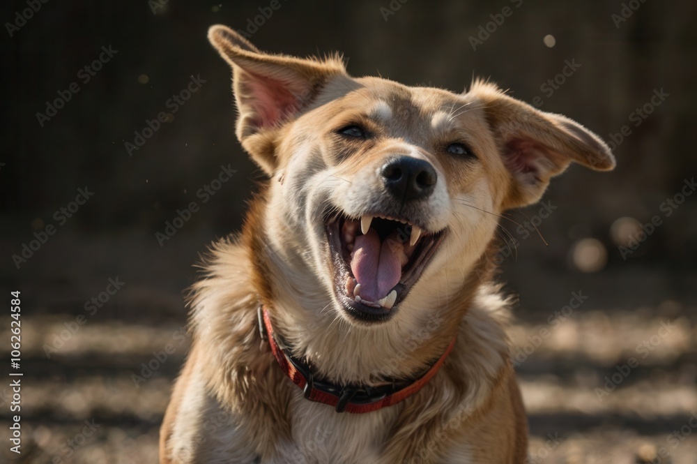 a cute dog with a big happy smile a cute dog with a big happy smile