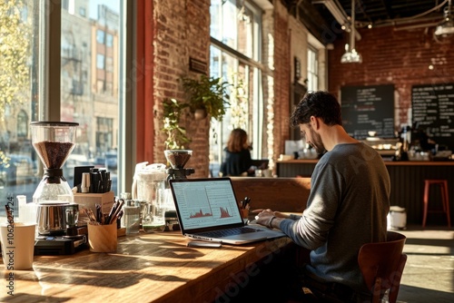 Person Analyzing Financial Data on Laptop