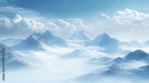 Natural scenery of mountains in the distance