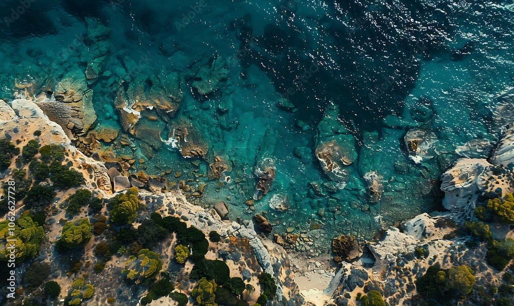Aerial photo of an amazingly beautiful sea lands cap, Top view Aerial photo of an amazingly beautiful sea lands cap, Top view