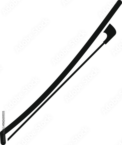 Close up of a violin bow, highlighting the craftsmanship and elegance of this essential musical tool