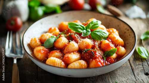 Delicious Homemade Gnocchi with Tomato Sauce: Rustic Italian Cuisine