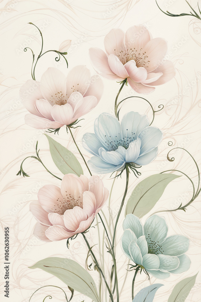 The Beauty of Soft Flowers with Pastel Colors, created with generative AI technology The Beauty of Soft Flowers with Pastel Colors, created with generative AI technology