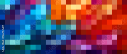 colorful pixellate red orange blue rainbow colors pixels grid mosaic pattern palette abstract background