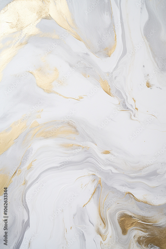 Obraz premium Gold and white marbled background texture