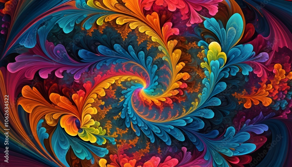 abstract fractal background with flowers abstract fractal background with flowers