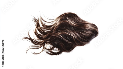 Wavy hair wig collection, men and women fashion styles, isolated on white, soft and voluminous