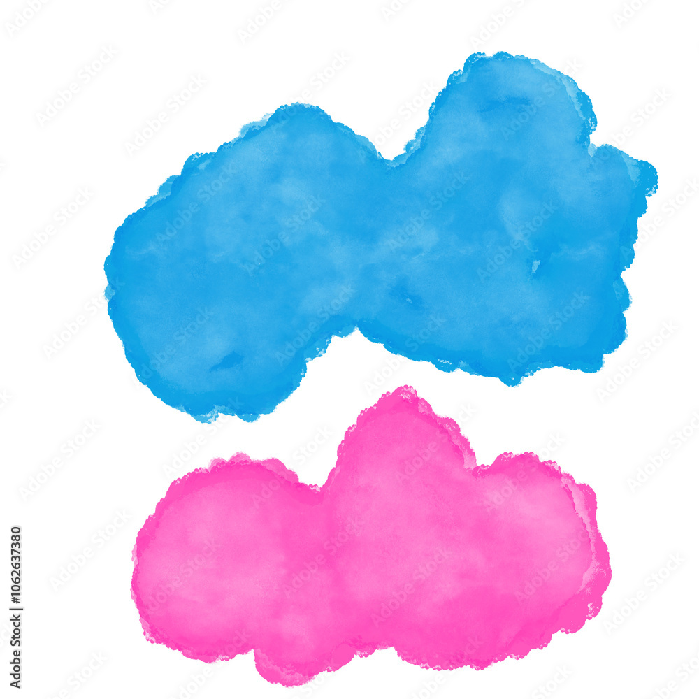 Pink Blue Blob Watercolor Shapes Pink Blue Blob Watercolor Shapes