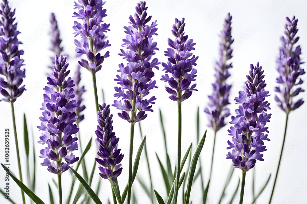 Naklejka premium lavender flowers isolated on white background, bunch of lavender, bouquet of lilac