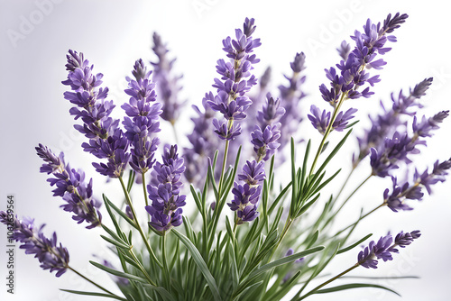 lavender flowers isolated on white background, bunch of lavender, bouquet of lilac