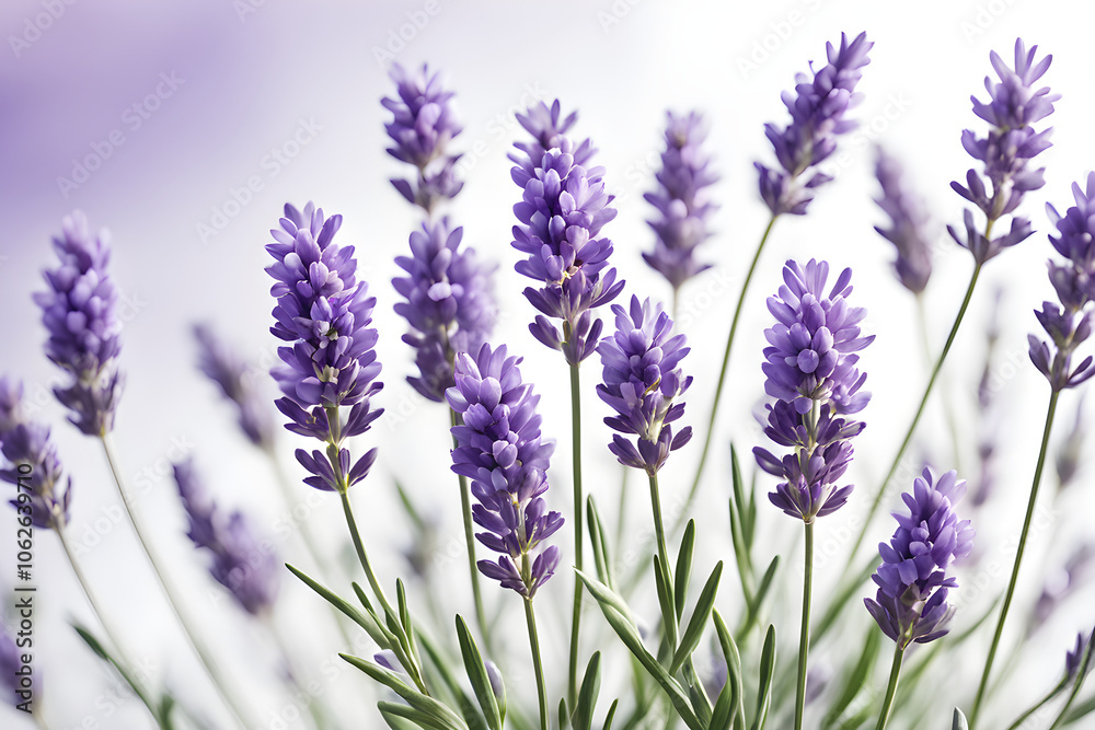 Naklejka premium lavender flowers isolated on white background, bunch of lavender, bouquet of lilac