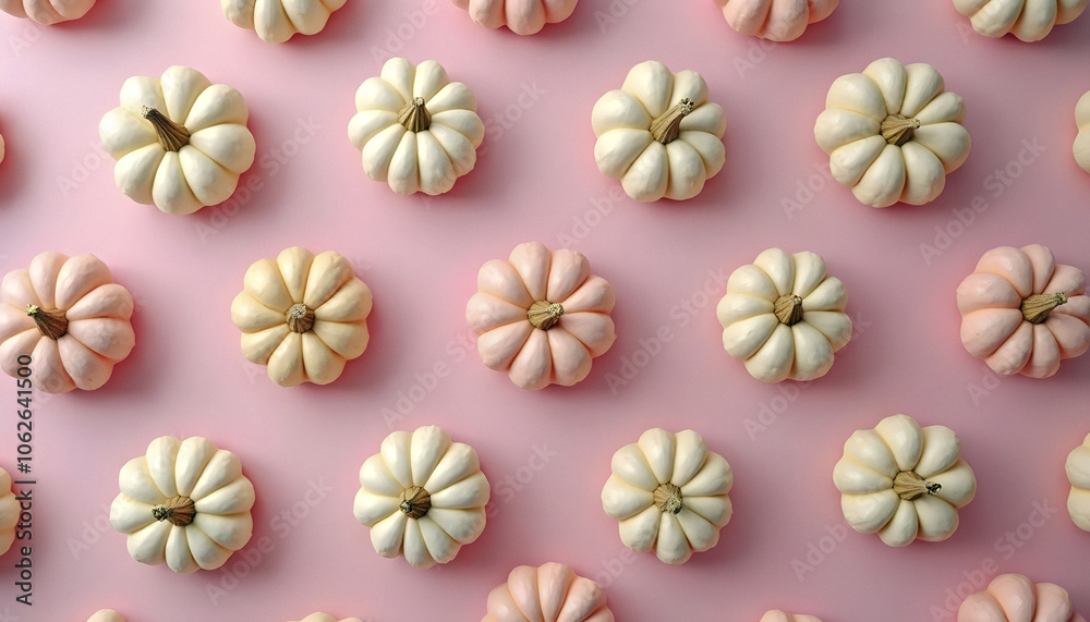 Pastel Pumpkins Pink Background Minimalist Fall Pastel Pumpkins Pink Background Minimalist Fall