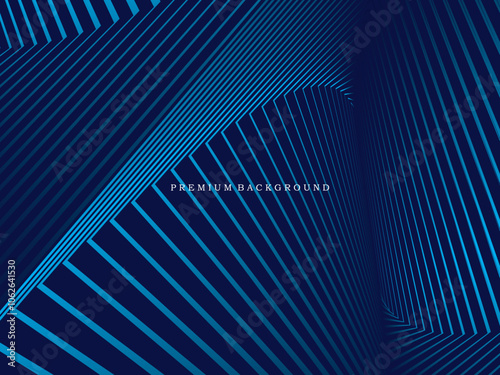 Premium background design with diagonal dark blue stripes pattern. Vector horizontal template for digital lux business banner, contemporary formal invitation, luxury voucher, prestigious gift certific