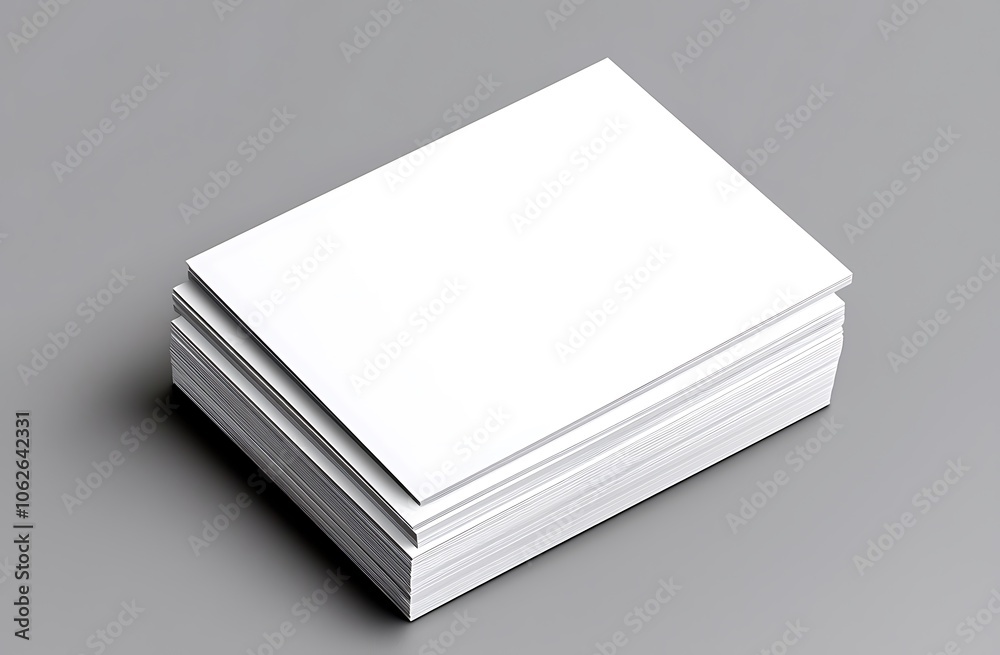 Stack of White Paper Sheets on Gray Background Stack of White Paper Sheets on Gray Background