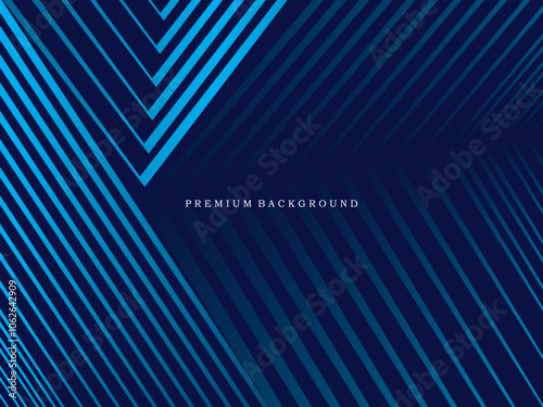 Premium background design with diagonal dark blue stripes pattern. Vector horizontal template for digital lux business banner, contemporary formal invitation, luxury voucher, prestigious gift certific