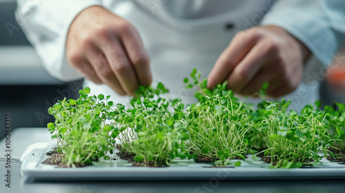 Wallpaper Mural Microgreens Arranging by Culinary Professional Torontodigital.ca