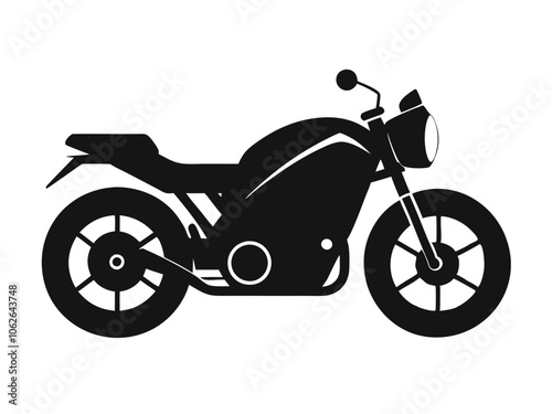 motorcycle vector silhouette black illustration a two-wheeled vehicle on white background 