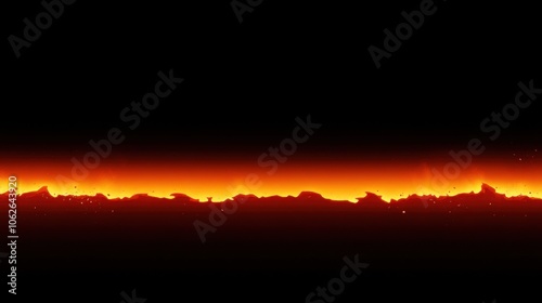 Fire flames isolated on a black background.