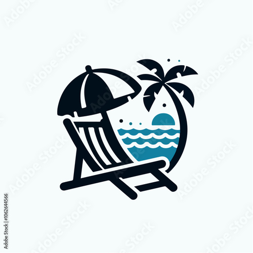 beach chair logo illustration
