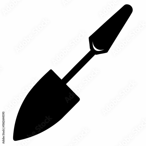 trowel vector silhouette black illustration