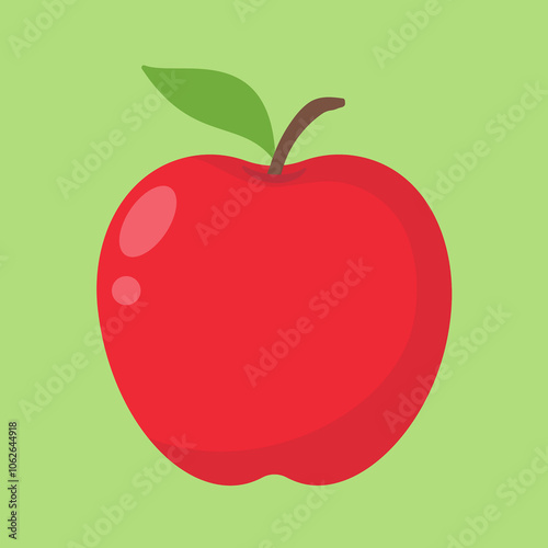 Hand drawn vector illustration of an red apple fruit