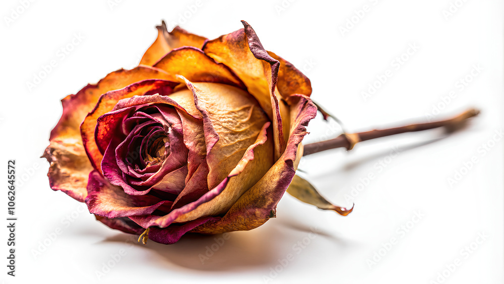 Dried rose on white background Dried rose on white background