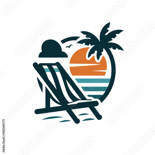 beach chair logo illustration